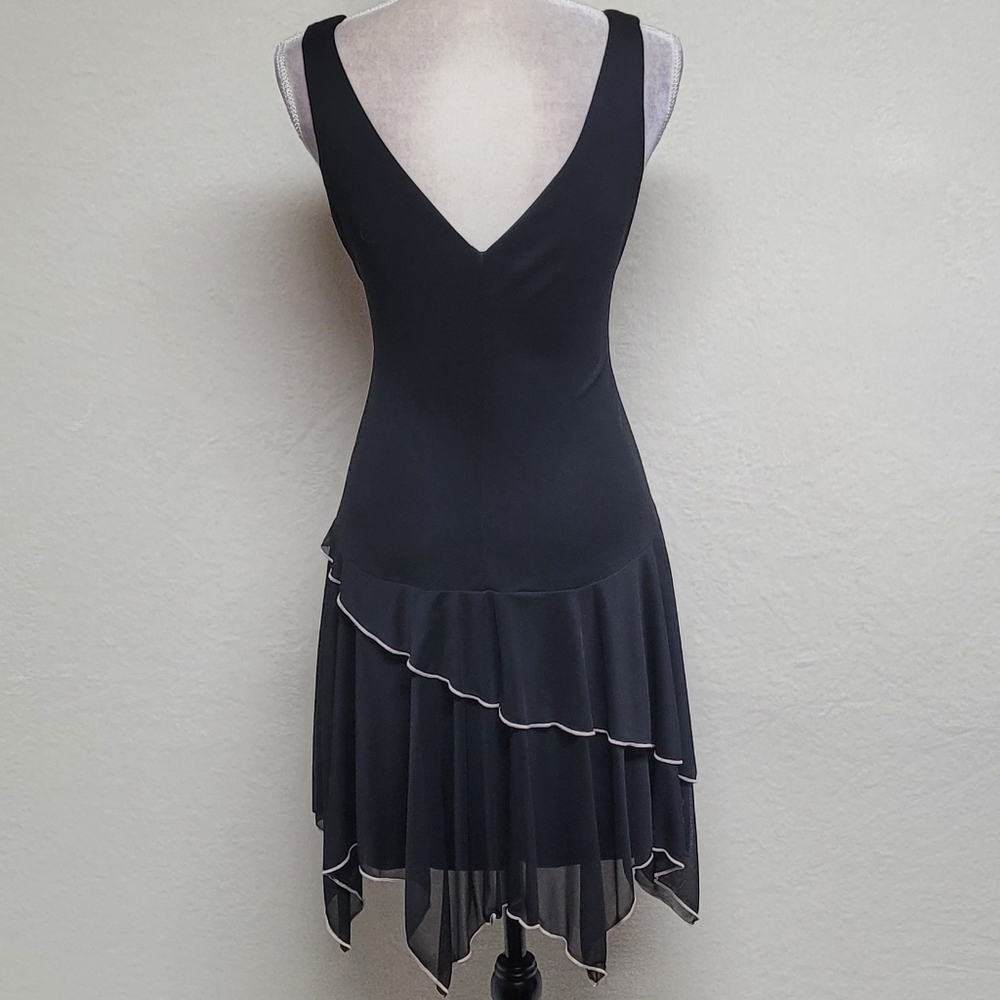 Whimsigoth Vintage 90s Ruby Rox Black Sequin Butterfly Asymmetric Mini Dress L - Picture 7 of 11